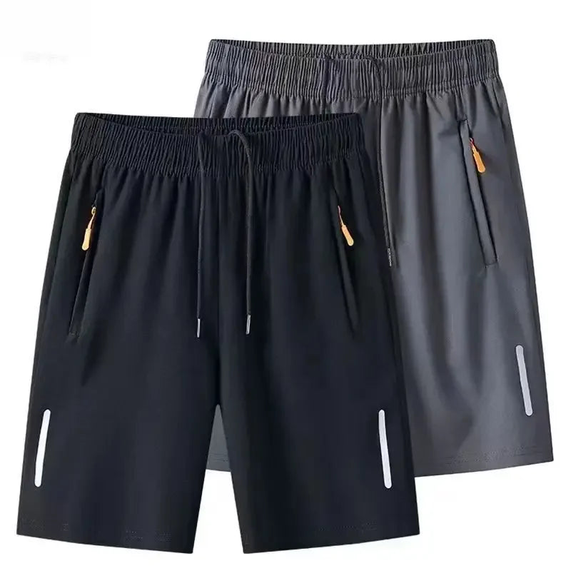 Sommer Herren Shorts Eisseide Laufshorts Gym Sport Shorts Schnelltrocknend Atmungsaktiv Strand Kurze Hose Fitness Jogging Coole Lässige Sportbekleidung