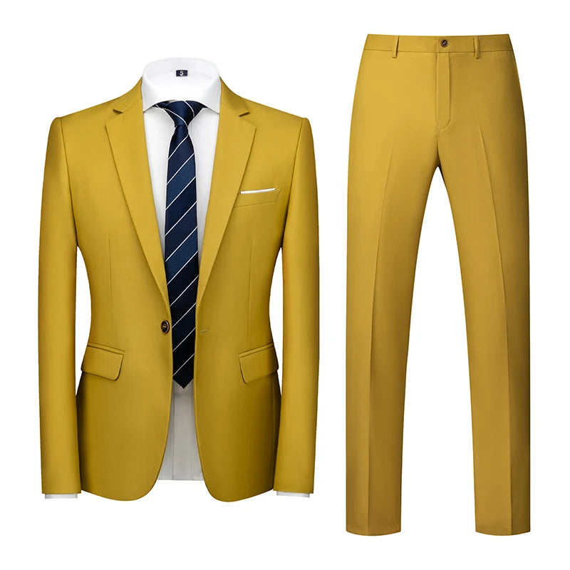 22 Farben einreihige formelle Hochzeit Anzüge Herren bekleidung Mode einfache Männer Business Social Prom Party Kleid 2 Stück Set