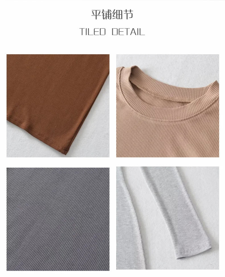 WOMENGAGA Einfache Maxi Langes Kleid Rundhals Langarm Enge Dünne Maxi Kleider Elegante Mode Koreanische Frauen Robe DEH8