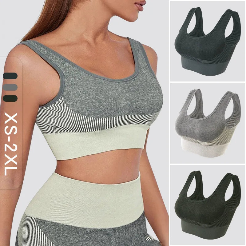 Frauen Tops Gestrickte Sport-BHs Gym Laufen Fitness Yoga Bh Sportswear Gepolsterte Push-Up Sport Tops