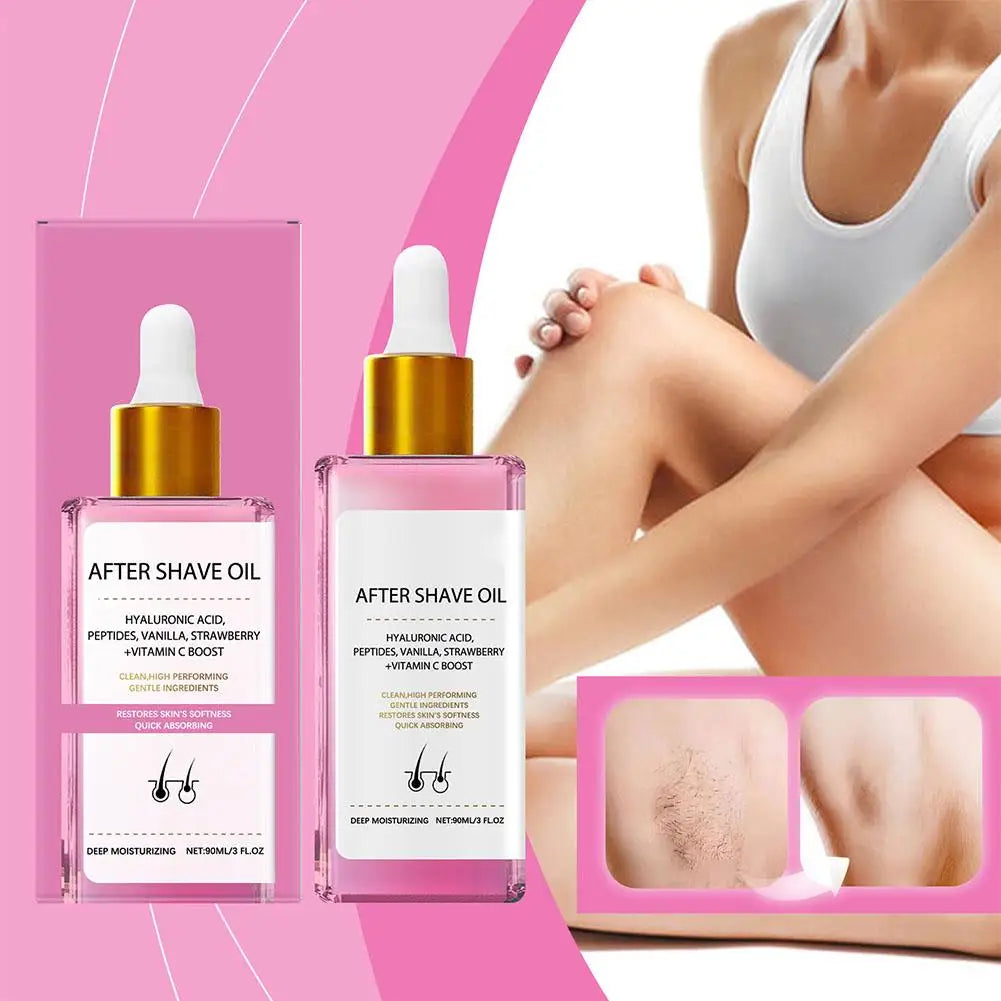 After-Shave-Öl, Erdbeer- und Vanilleduft, Erdbeer-Vanille-After-Shave-Öl, Schönheit für Frauen, für glatte Haut, verhindert eingewachsene Haare