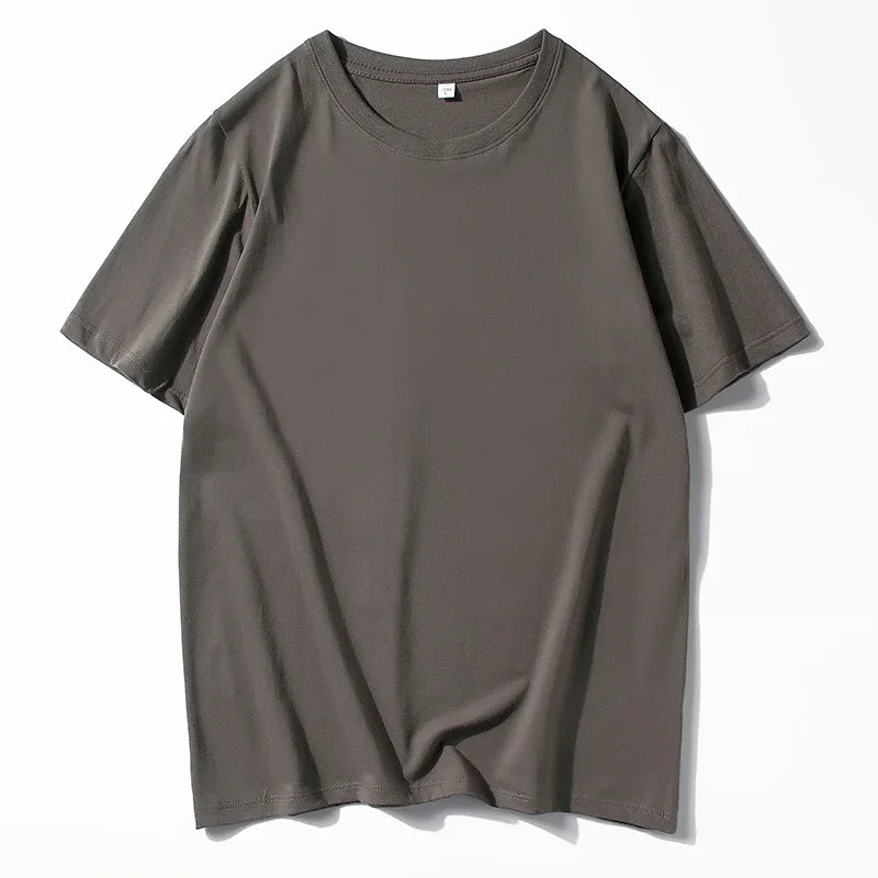 12 Farben übergroßes schweres T-Shirt für Herren, Sommer-Kurzarm-T-Shirt, 100 % Baumwolle, schlichtes Oberteil, lässige Herrenbekleidung