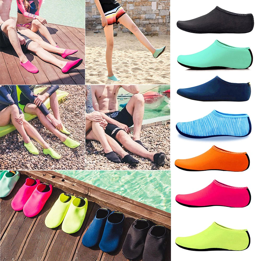One Pair Quick Dry Water Socks Unisex Multiple Colors Comfy Non Slip Water Shoes Anti Slip Swimming Beach Shoes