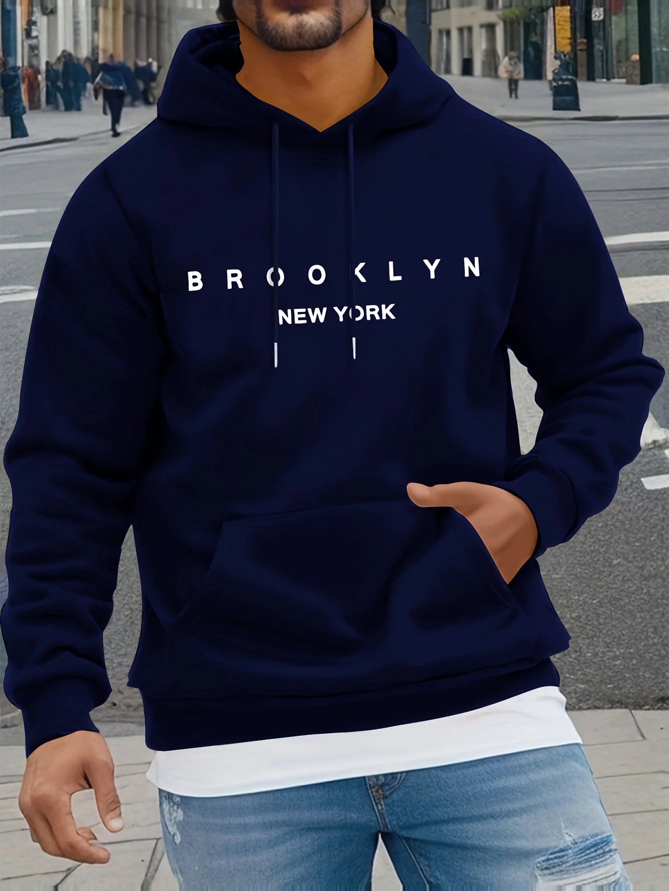 BROOKLYN NEW YORK Klassischer Briefdruck Herren Damen Kapuzenpullover Herbst Winter Outdoor Urlaub Fitness Lässiges warmes Sweatshirt