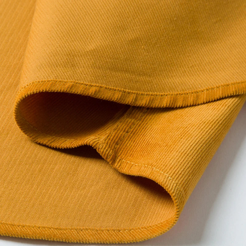 Neue Herrenhemden aus reiner Baumwoll-Cord, modisch, Business-Casual, bequem, extra Größe, einfarbig, langärmelig, Herrenbekleidung