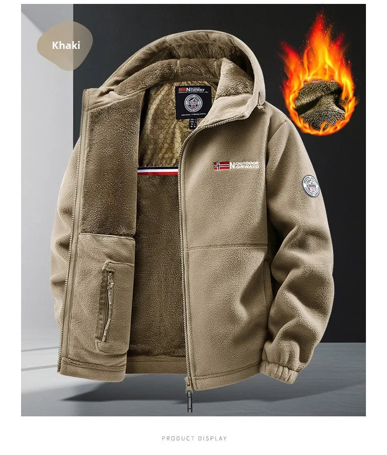Unisex-Fleece-Sweatshirt-Jacke, norwegisch, warm, sportlich, Paar-Stil, große Größe, Studenten-Hoodie, Herrenjacke, jugendliches Design