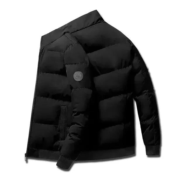 Neue 2025, Herbst/Winter-Herren-Kurzjacke, modische Outdoor-Casual-Stehkragen-Reißverschluss-Herrenjacke mit Baumwollpolsterung