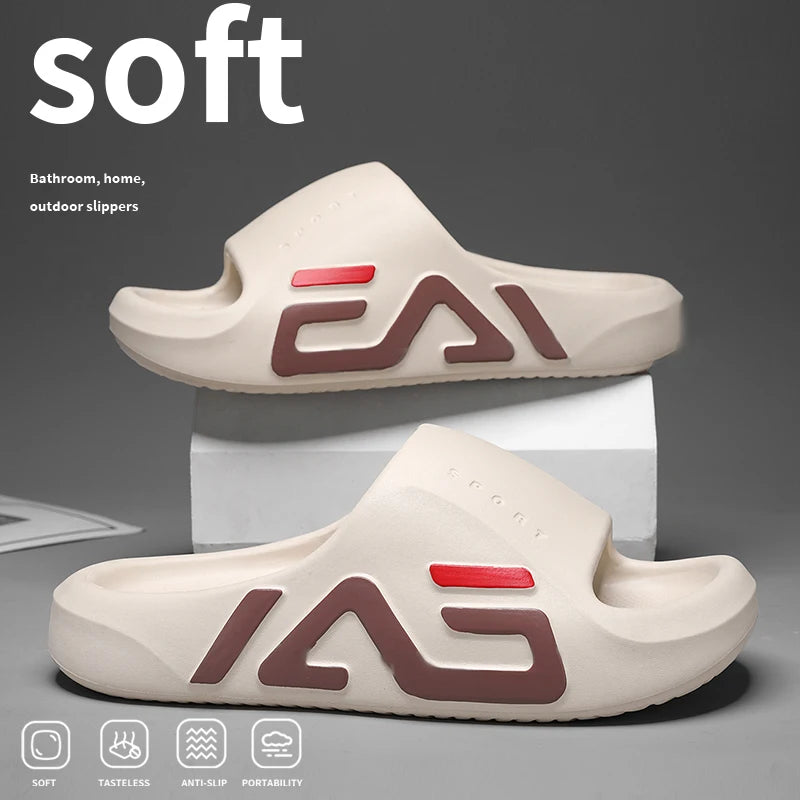 Extra dicke Sohle für Herren, weiches Luftkissen, lässige Hausschuhe, EVA-Sandalen, modische Flip-Flops, Outdoor, Sommer, Strandschuhe am Meer