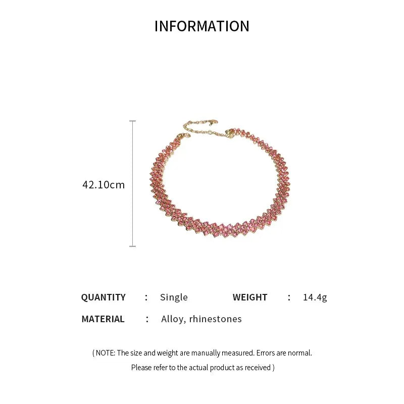 Luxuriöse glänzende voller Strass-Halskette für Frauen, personalisierte geometrische Kristall-Halsketten, Hochzeitsschmuck, Party-Geschenke