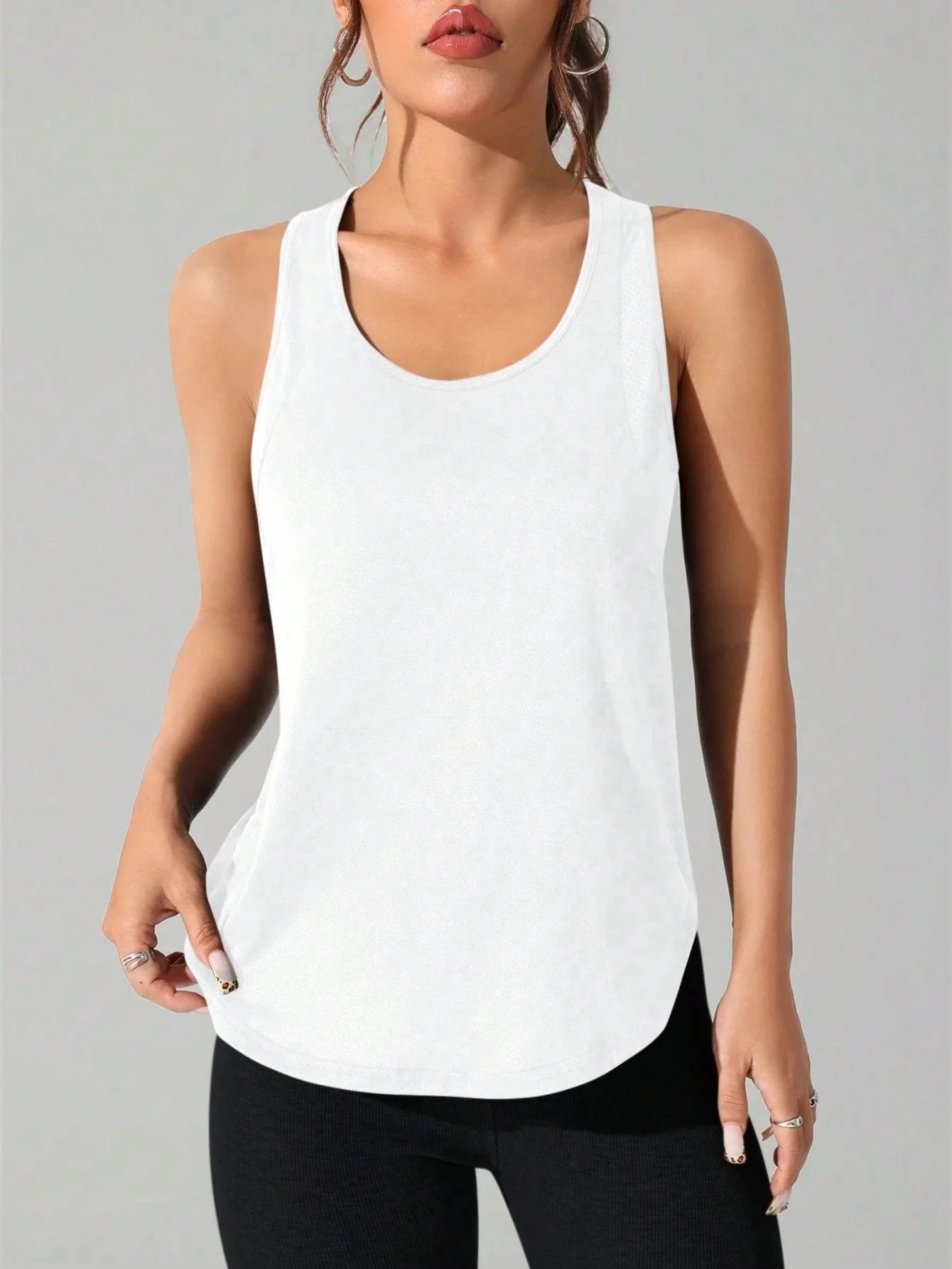 Women's stitched letters quick-drying sports vest, breathable net yoga sportswear, tennis uniform cycling suit, daily wear