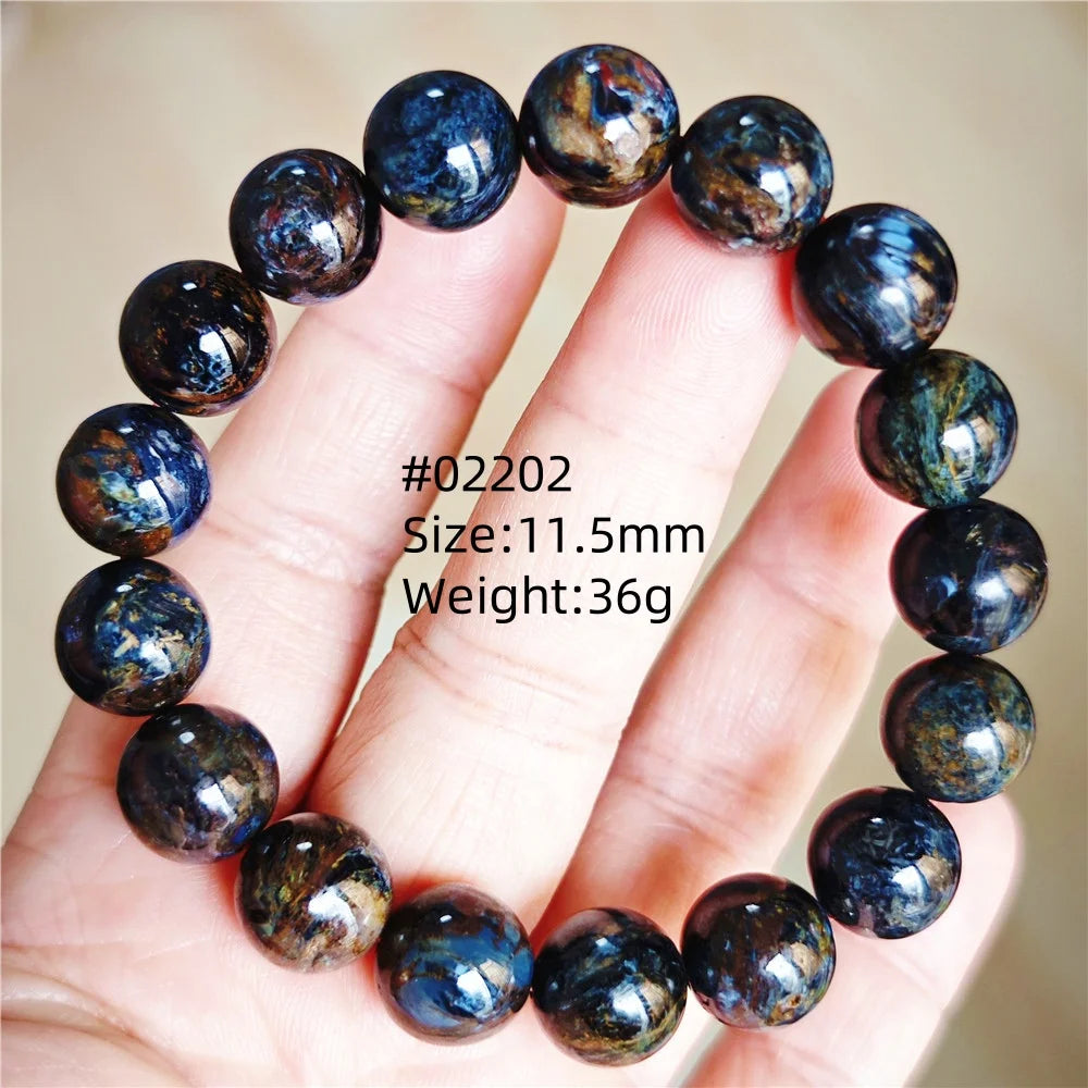 Natürliche blaue Pietersite Runde Perlen Armband Schmuck 12,5 mm Feuer Pietersite Namibia Feuer Pietersite Seltene Steinperlen AAAAAA