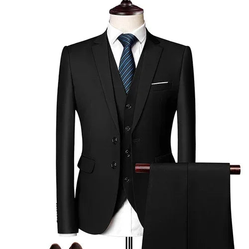 Hochzeitsanzüge für Männer, 3-teiliges Set, elegante Jacken, Weste, Hosen, Blazer, formelles Outfit, modisch, klassisch, komplettes 2024-Kostüm