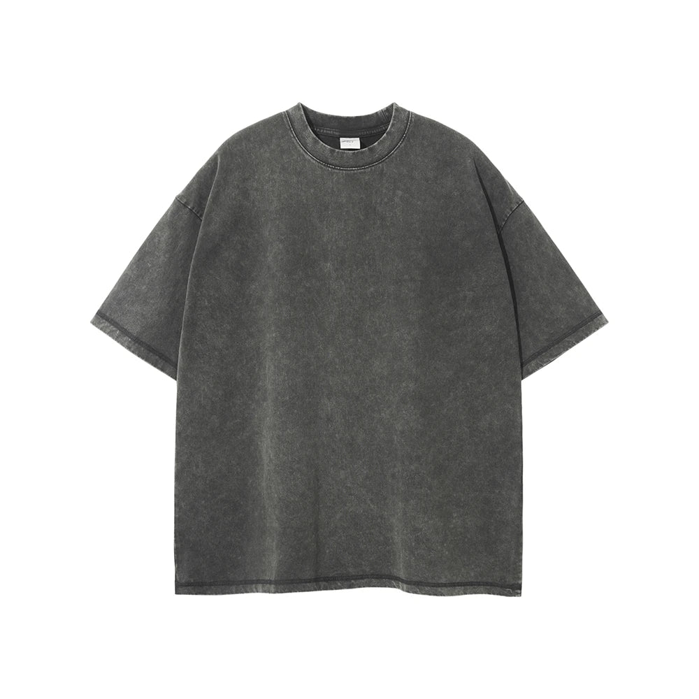 ZODF Neue Sommer Batik Gewaschen T-Shirts Für Männer Unisex Retro Lose High Street 275gsm Baumwolle T Shirt Marke Design HY0594