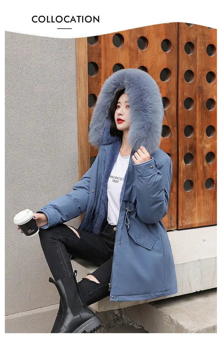 Frühling Parkas Frauen Mäntel Mittlere Länge Mantel Dicke Warme Mit Kapuze Kordelzug Jacken Splice Zipper Enge Taille Jacke Herbst Winter