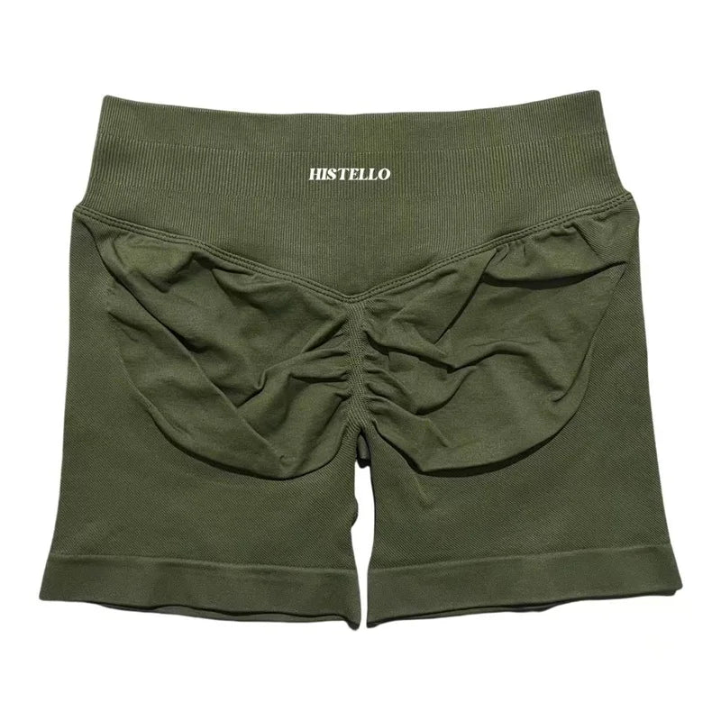 HISTELLO Impact Shorts Df Substitute High Waist Women Yoga Workout Short Seamless Leggings Stretch Fitness Running Gym Shorts