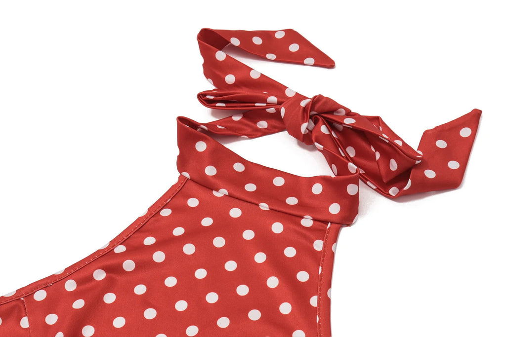 Polka Dot Elegante Off Schulter Ärmellose Backless Hohe Taille Halter Mini Kleid Y2K Sommer Fashion Club Party Vestidos