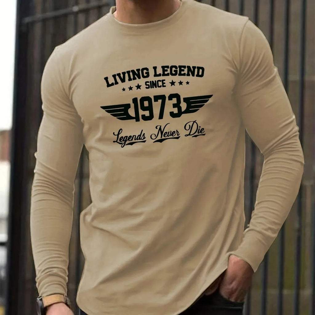 New men's long-sleeved T-shirt for Spring and Autumn 2025 featuring street fashion and comfort with 3D pattern printing