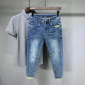 Jeans Herren Trendige Marke Helle Mode Jugend Freizeithosen Cowboy Einfache Ruffian Hübsche Schmal sitzende Röhrenjeans Männer