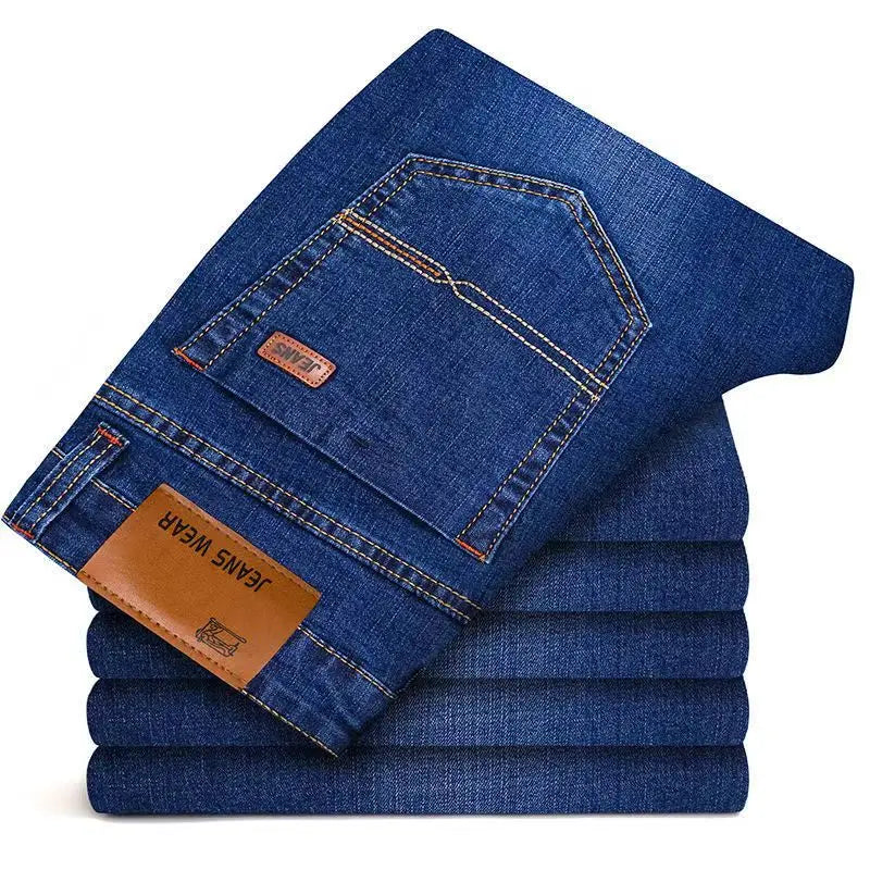 Männer Frühling Herbst Vintage Schwarz Business Jeans Männer Casual Gerade Stretch Klassische Arbeit Denim Hosen Bequeme Hose