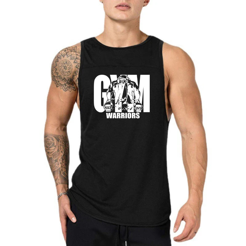 Herren Bodybuilding Sport ärmellose Tank Tops Sommer Baumwolle atmungsaktiv Casual T-Shirts Gym Fitness Workout Muskel lose Unterhemden
