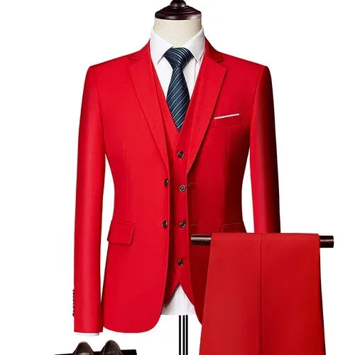 Hochzeitsanzüge für Männer, 3-teiliges Set, elegante Jacken, Weste, Hosen, Blazer, formelles Outfit, modisch, klassisch, komplettes 2024-Kostüm