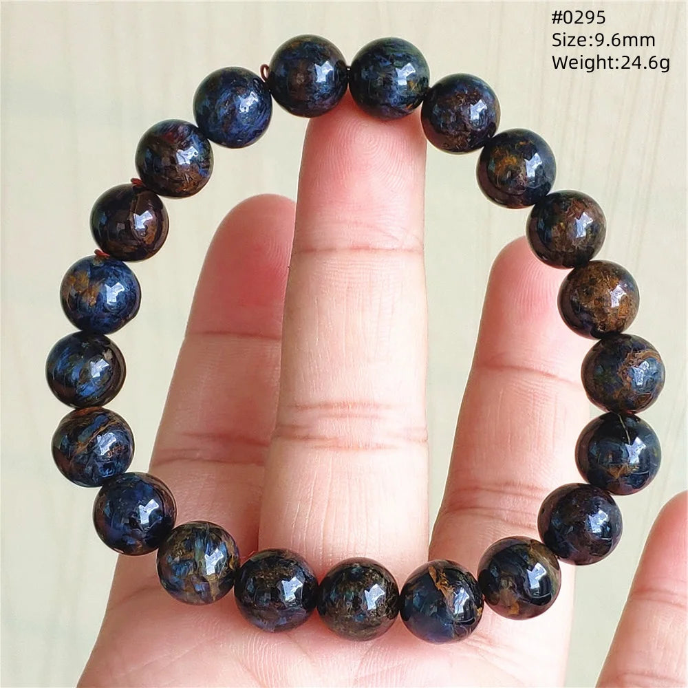Natürliche blaue Pietersite Runde Perlen Armband Schmuck 12,5 mm Feuer Pietersite Namibia Feuer Pietersite Seltene Steinperlen AAAAAA