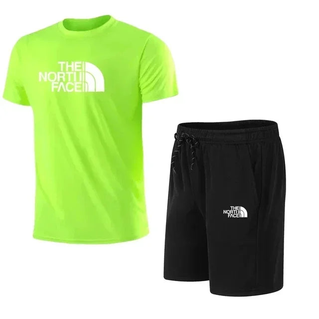 2026 Neues Herren Kurzarm-Sportanzug Set T-Shirt und Hose 2-teilig Modische Sportbekleidung Lässige Outdoor-Laufkleidung Trainingsanzug