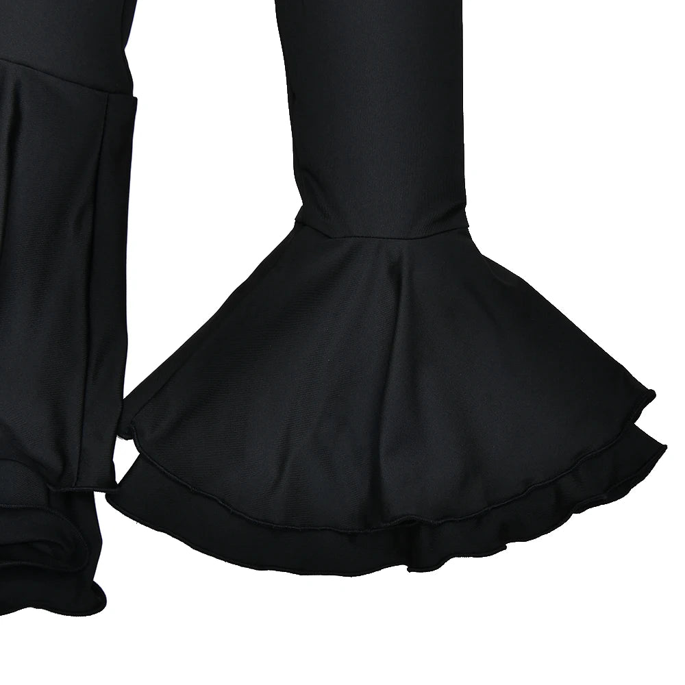 Absobe Damen A-Linie, figurbetontes Minikleid, Rüschensaum, V-Ausschnitt, asymmetrische Knöpfe, lange Ärmel, kurzes Kleid, Party, Streetwear, Outfits