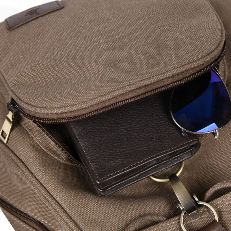Neuer Rucksack, Rucksack, Rucksack, große Kapazität, lässiger Damen-Reiserucksack, Vintage-Rucksack aus Segeltuch im Freien