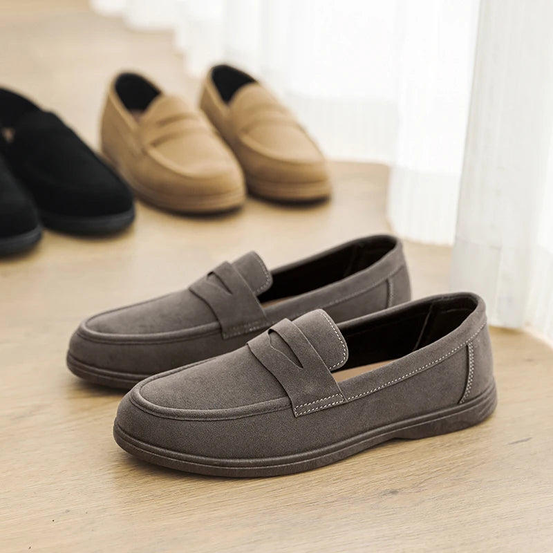 Hot Sale Men's Slip On Loafers Preppy Lightweight Breathable Comfort Outdoor Flats Non Slip Soft Sole Casual Daily Walking Shoes