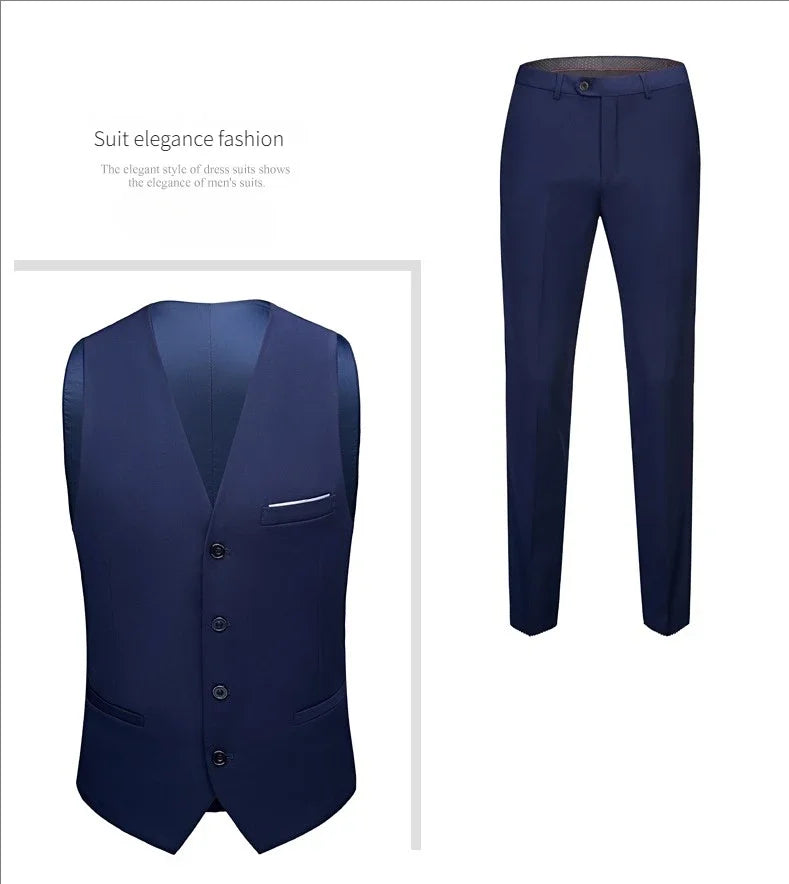 Men Suits Set Jackets Pants 2 Pieces Elegant For Wedding Slim Fit Blazers Formal Outfit Fashion Classic Full 2025 Costume