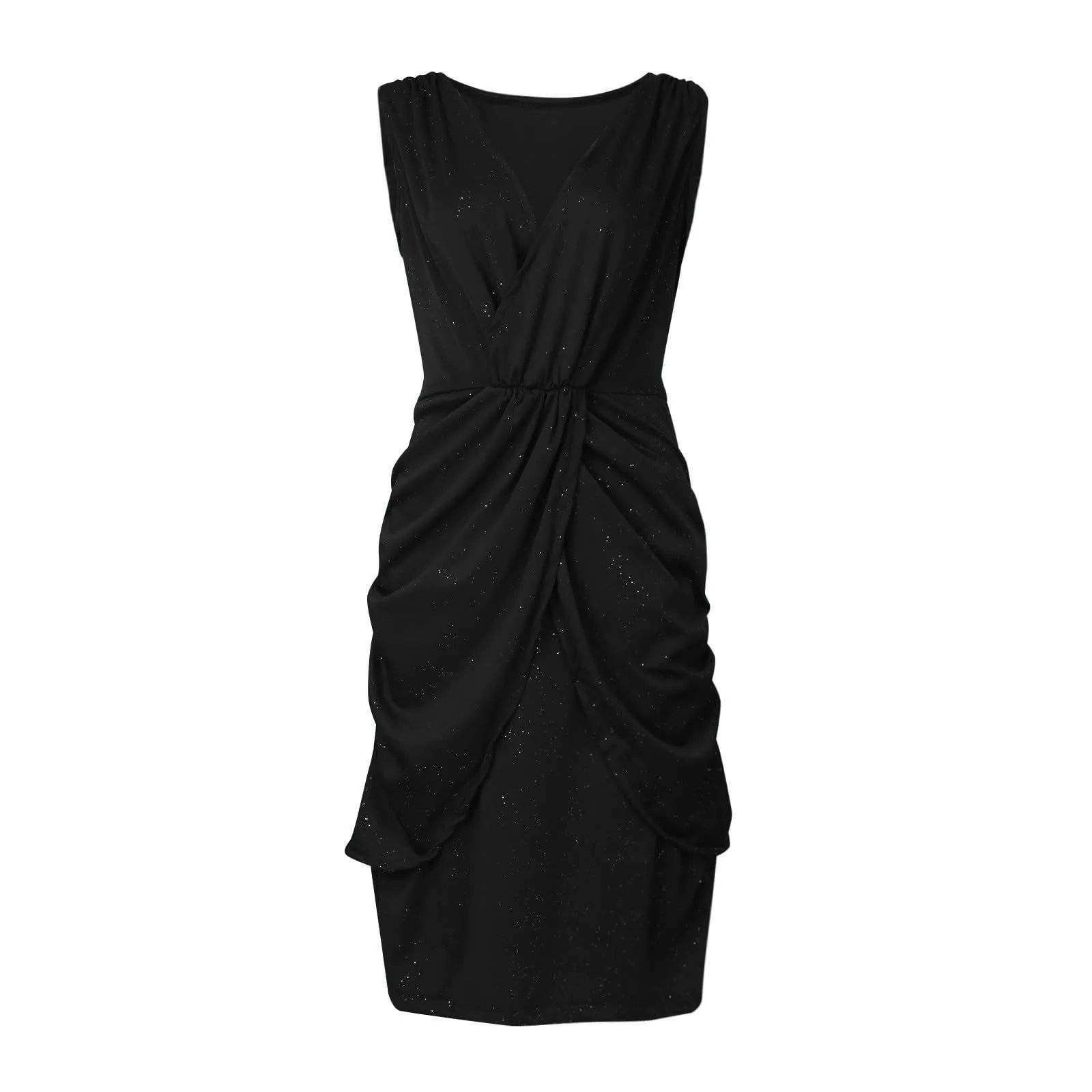 Kleider im Ausverkauf im Ausverkauf Sommer Bronzing Splice ärmelloses Kleid V-Ausschnitt Party Club Party Kleider weiblich schick weiblich