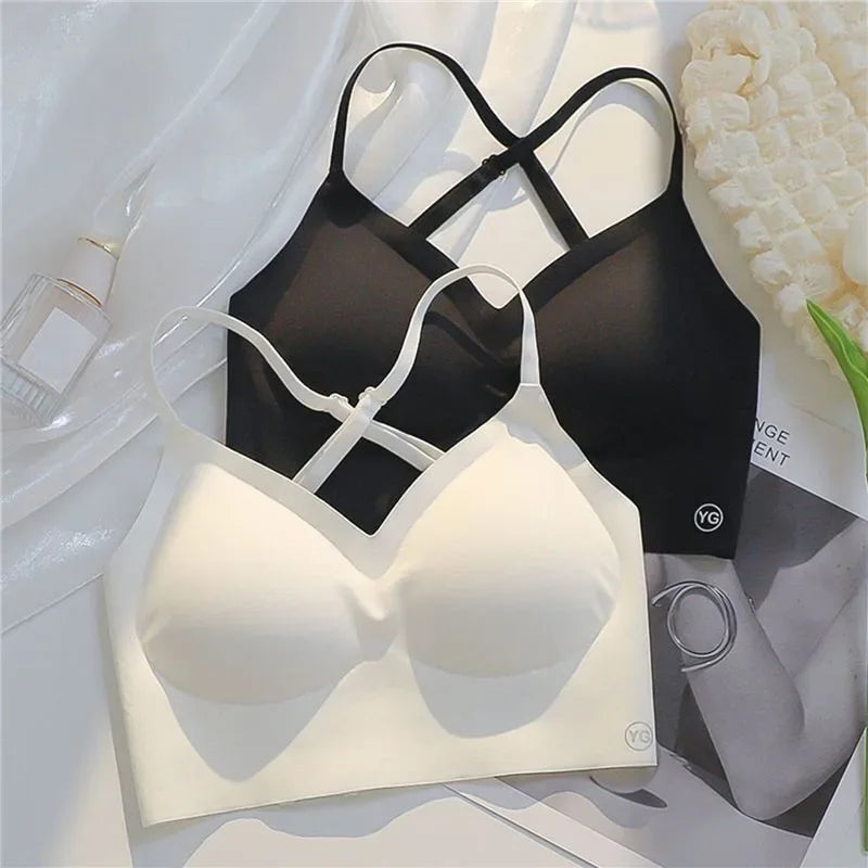 2024 Unsichtbarer Push-Up-BH, rückenfrei, sexy Damen-BHs, Low-Cut-Büstenhalter mit tiefem Ausschnitt, offener Rücken, Hochzeitsunterwäsche, nahtlose Dessous