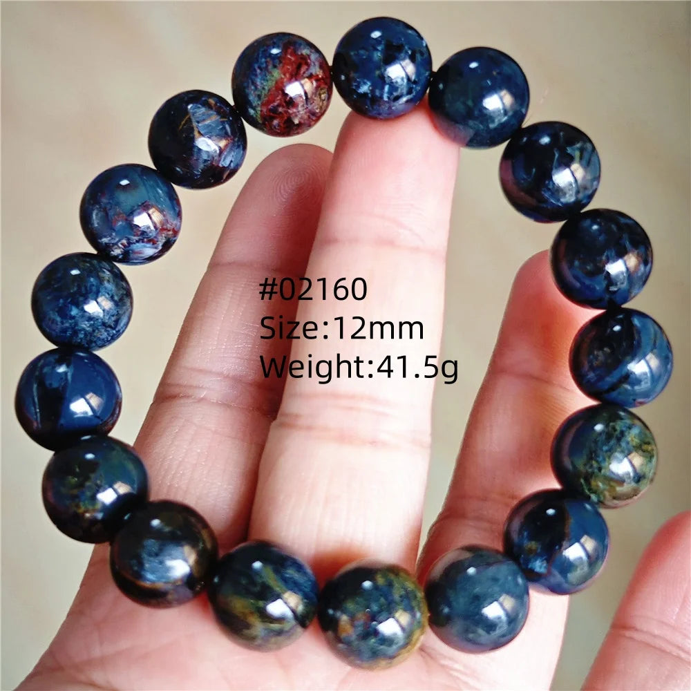 Natürliche blaue Pietersite Runde Perlen Armband Schmuck 12,5 mm Feuer Pietersite Namibia Feuer Pietersite Seltene Steinperlen AAAAAA