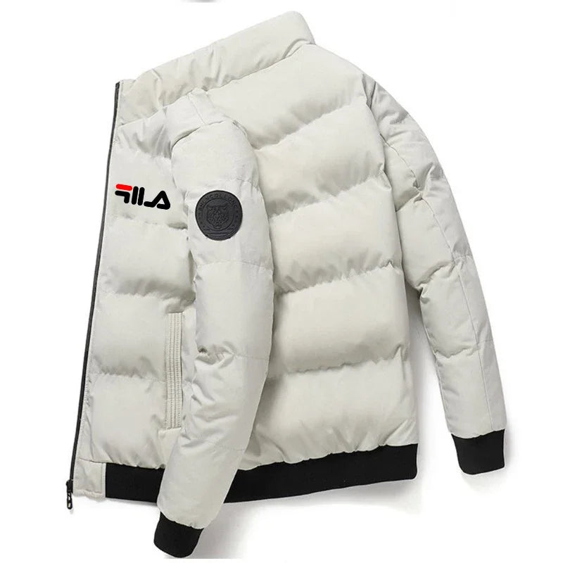 Neue 2025, Herbst/Winter-Herren-Kurzjacke, modische Outdoor-Casual-Stehkragen-Reißverschluss-Herrenjacke mit Baumwollpolsterung