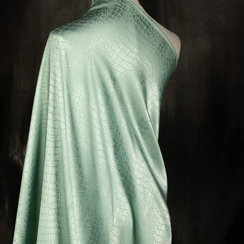 Schwarzer Micro-Stretch-Jacquard-Stoff pro Meter für Kleider, Kleidung, Nähen, schlichtes Krokodilmuster, Stoff, Handarbeit, glatt