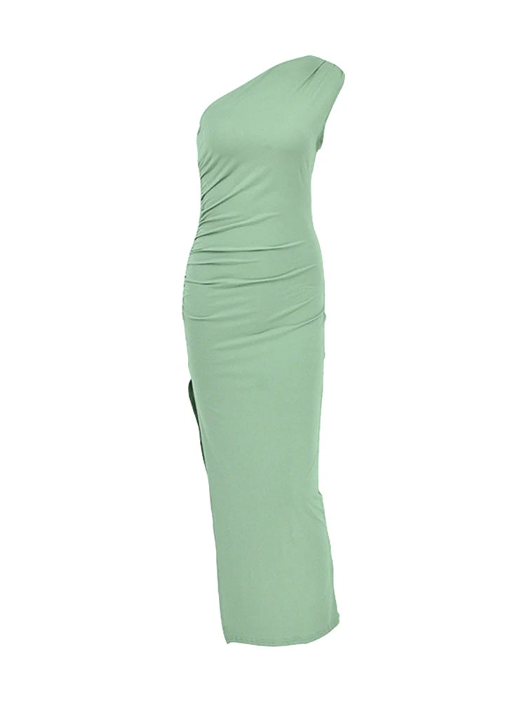 Damen Maxikleider Sexy Geschlitztes Schwarzes Ärmelloses Rückenfreies Schmales Kleid Sommer Damenmode Schulterfreies Club Elegantes Partykleid
