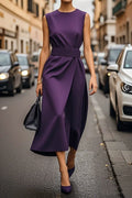 Mode Lässig Langes Kleid Weibliche Ärmel Oansatz Einfarbig Taille-schließen Frauen Kleider Elegante Büro Damen Kleider Sommer