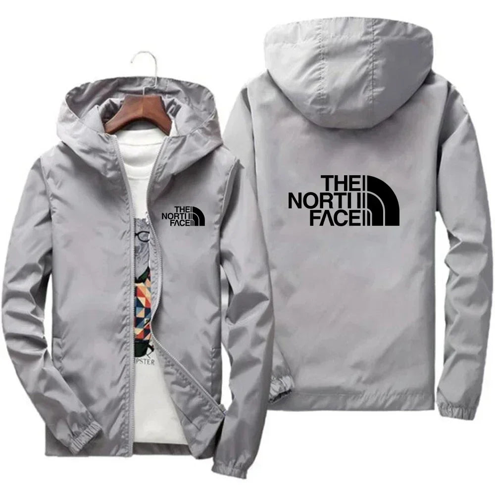 2025, modische, winddichte Herren-Jacke mit Reißverschluss und Kapuze, lässige Outdoor-Sportbekleidung für Streetwear, Laufen und tägliche bequeme Kleidung