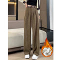 Heißer Verkauf Winter Dame Schnee Warme Hosen Mädchen Klassische Fleece Hohe Taille Hose Frauen Gerade Bein Plüsch Thermische Casual Hosen