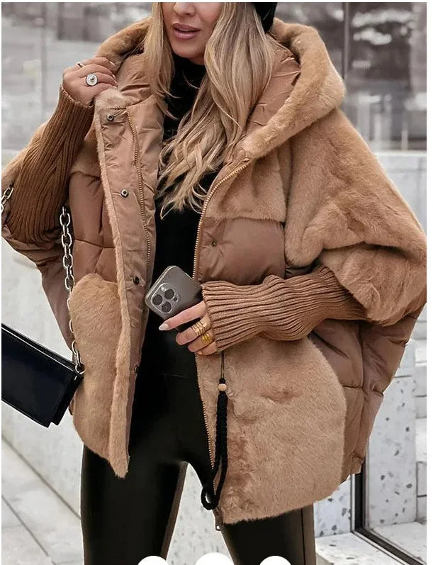 Neue Cappotto Donna Outerwear Winter Warme Baumwolle Jacke Frauen Vielseitige Mit Kapuze Plüsch Taste Einreiher Einfarbig Jacke