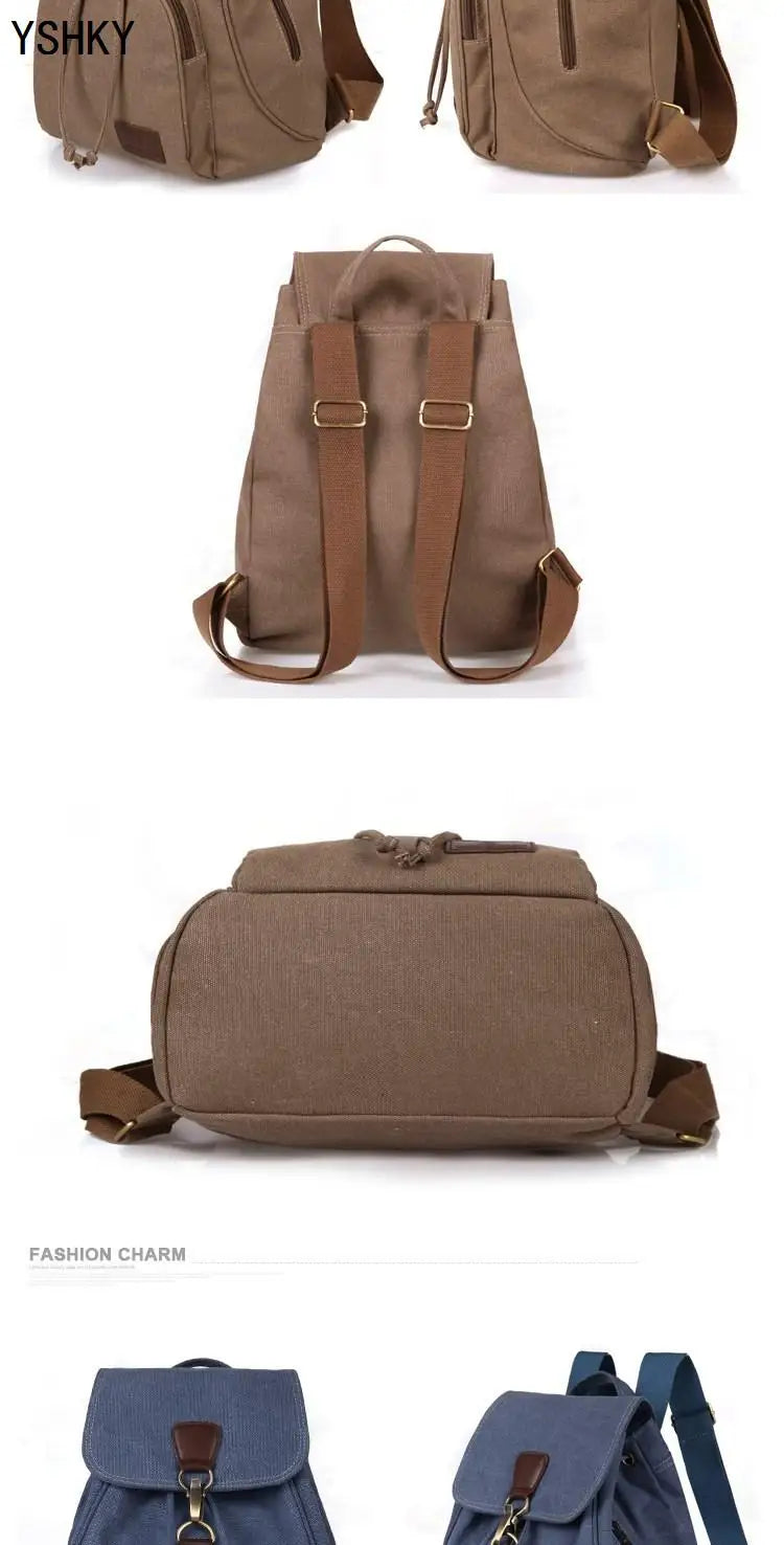 Neuer Rucksack, Rucksack, Rucksack, große Kapazität, lässiger Damen-Reiserucksack, Vintage-Rucksack aus Segeltuch im Freien