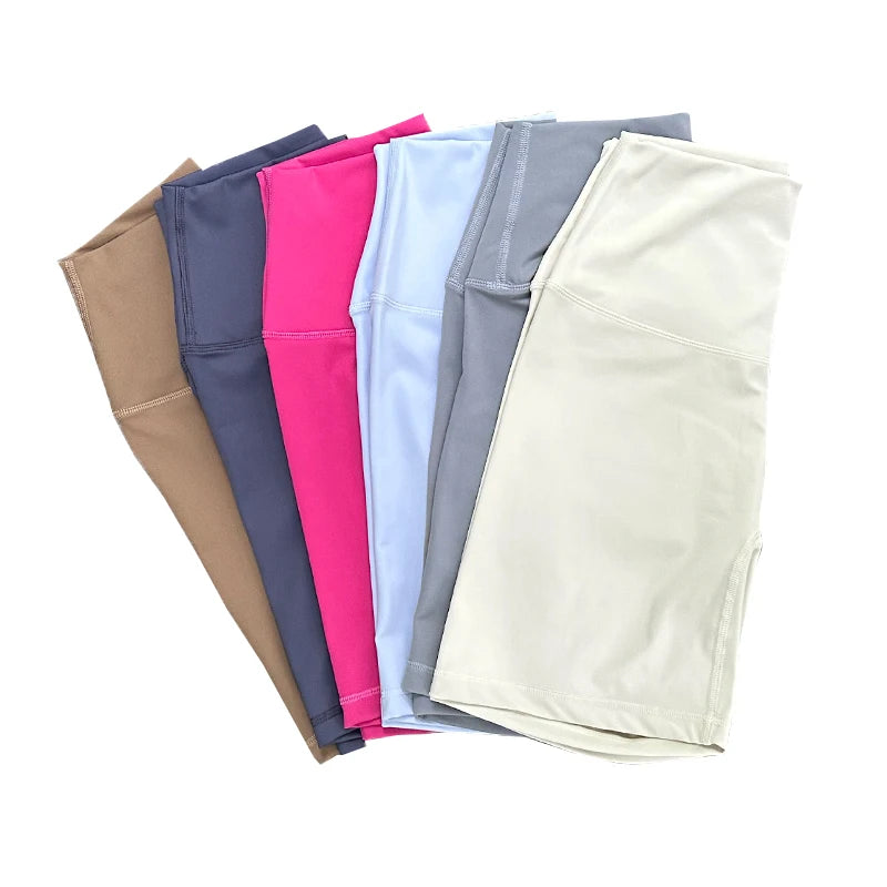 Frauen Sport Biker Shorts Frauen Nackt Gefühl Hohe Taille Yoga Shorts Push-Up Fitness Leggings Bauch-steuer Yoga Dünne Shorts