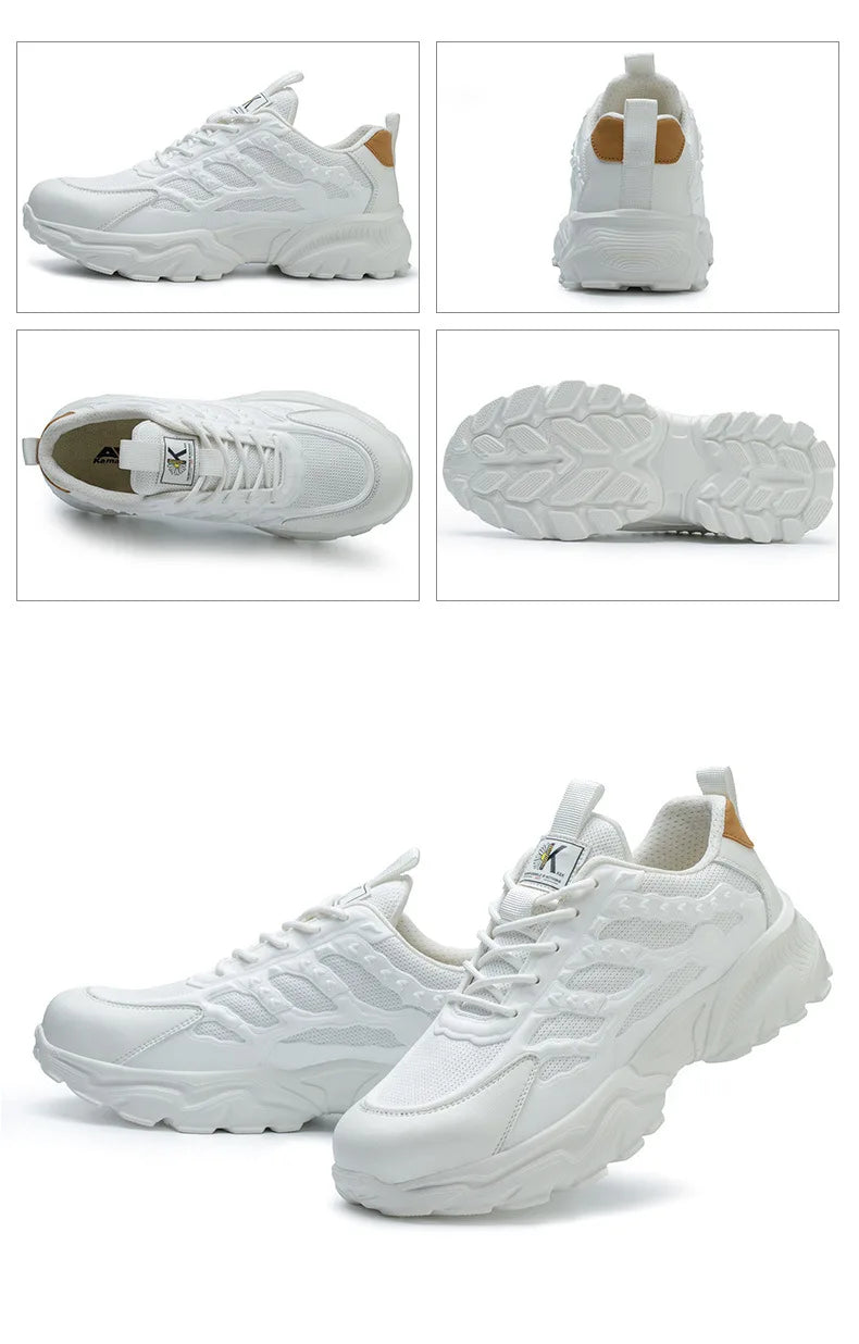white work shoes lightweight comfortable safety shoes man women work shoes with a steel toe puncture proof safety work sneakers