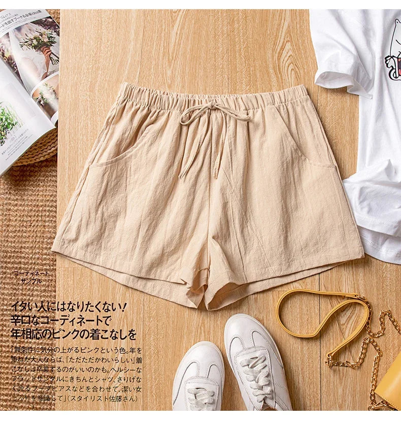 ITOOLIN Casual Leinen Shorts Frauen Gym Workout Shorts Kurze Hosen Hohe Taille Schwarz Damen Kurze Femme Frauen Shorts Sport Femme