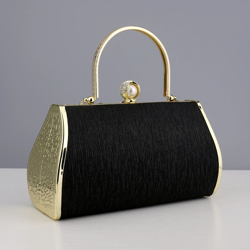 Luxuriöse goldene Abendtaschen, Damen-Eimer, kleine Clutch mit Diamanten, Handtaschen, Geldbörse mit Blumenmuster