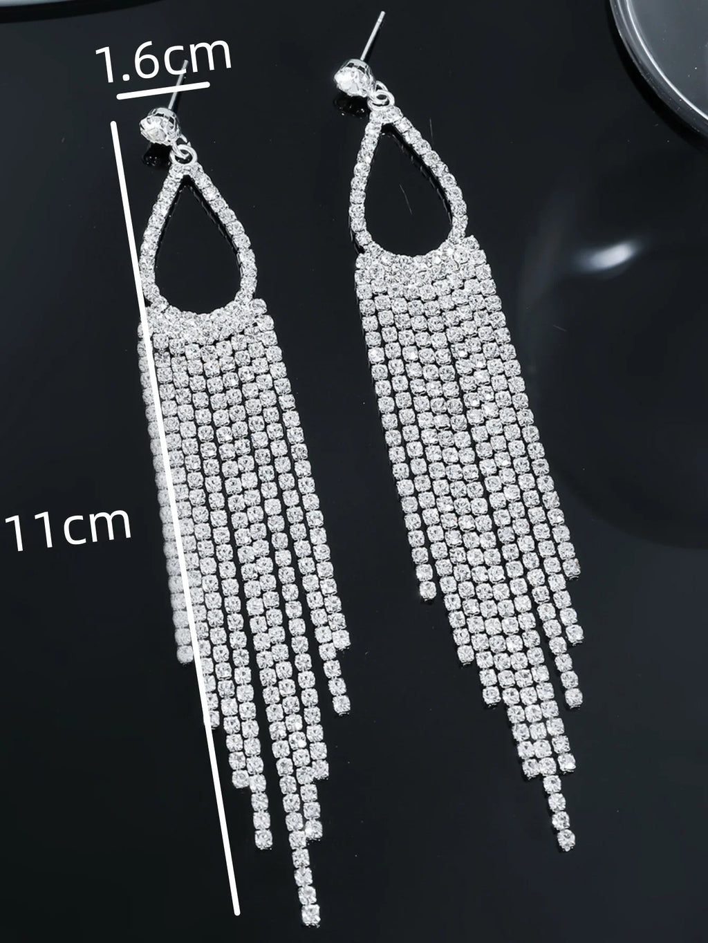 2 Stück Damenschmuck, Strass-Quastenohrringe, luxuriöse Modeaccessoires für Hochzeitsfeiern