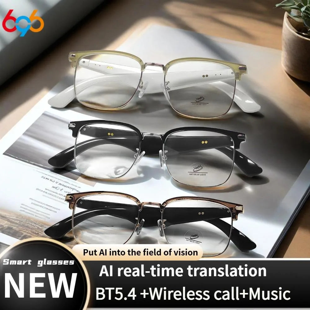 AI Simultaneous Translation Smart Wireless Bluetooth Glasses Anti-Blue Light Glasses Music Play Phone Answering Multi-functional