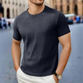 Lässiges Kurzarm-T-Shirt für Herren, 2025, neue Knochenblume, einfarbig, O-Ausschnitt, modisch, atmungsaktiv, bequem, Sommer, vielseitiges Oberteil