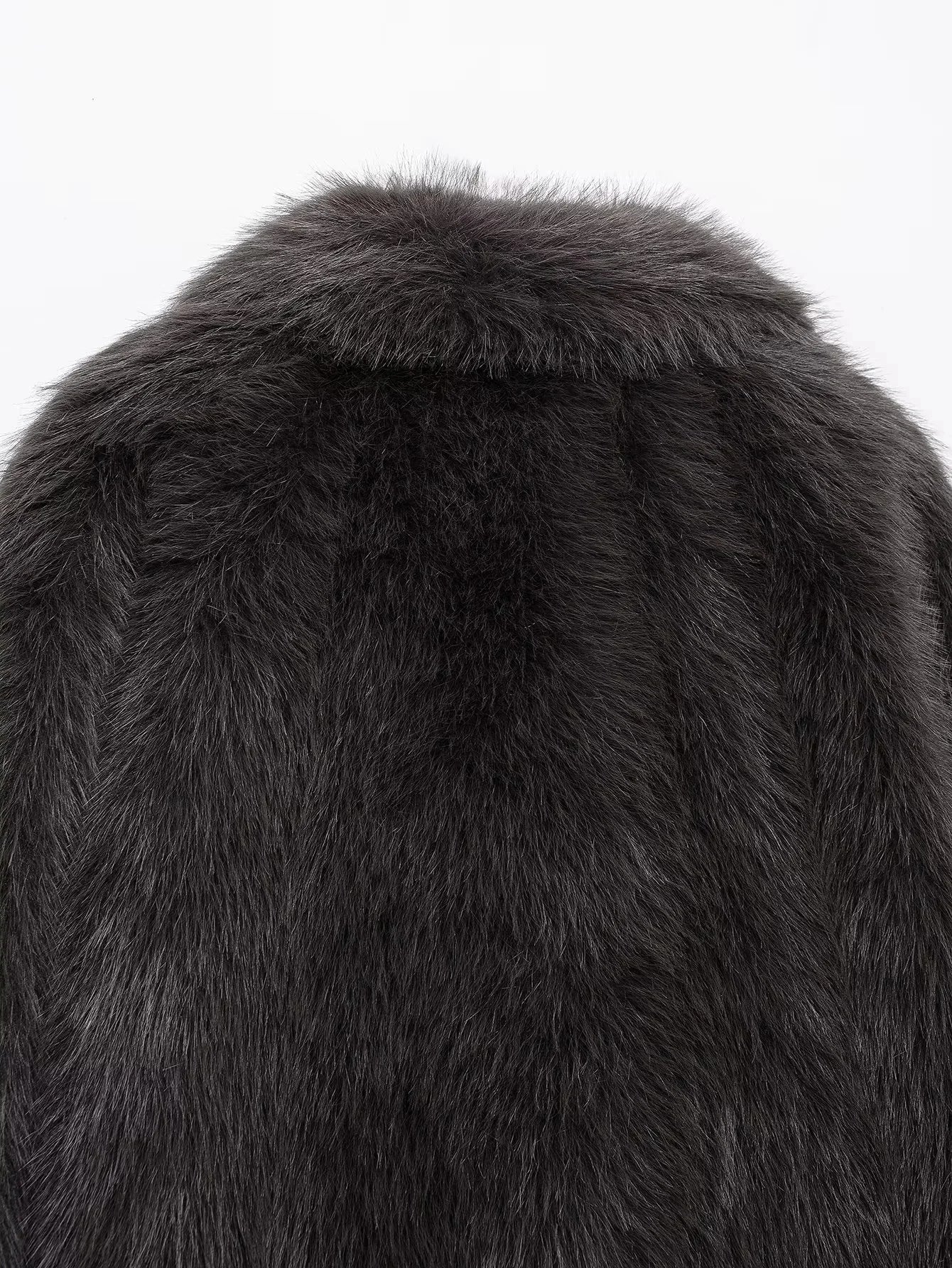 KONDALA 2025 Fall Winter Casual Faux Fur Brown Women Warm Jackets Streetwear Turn Down Collar Christmas Oversized Elegant Coats